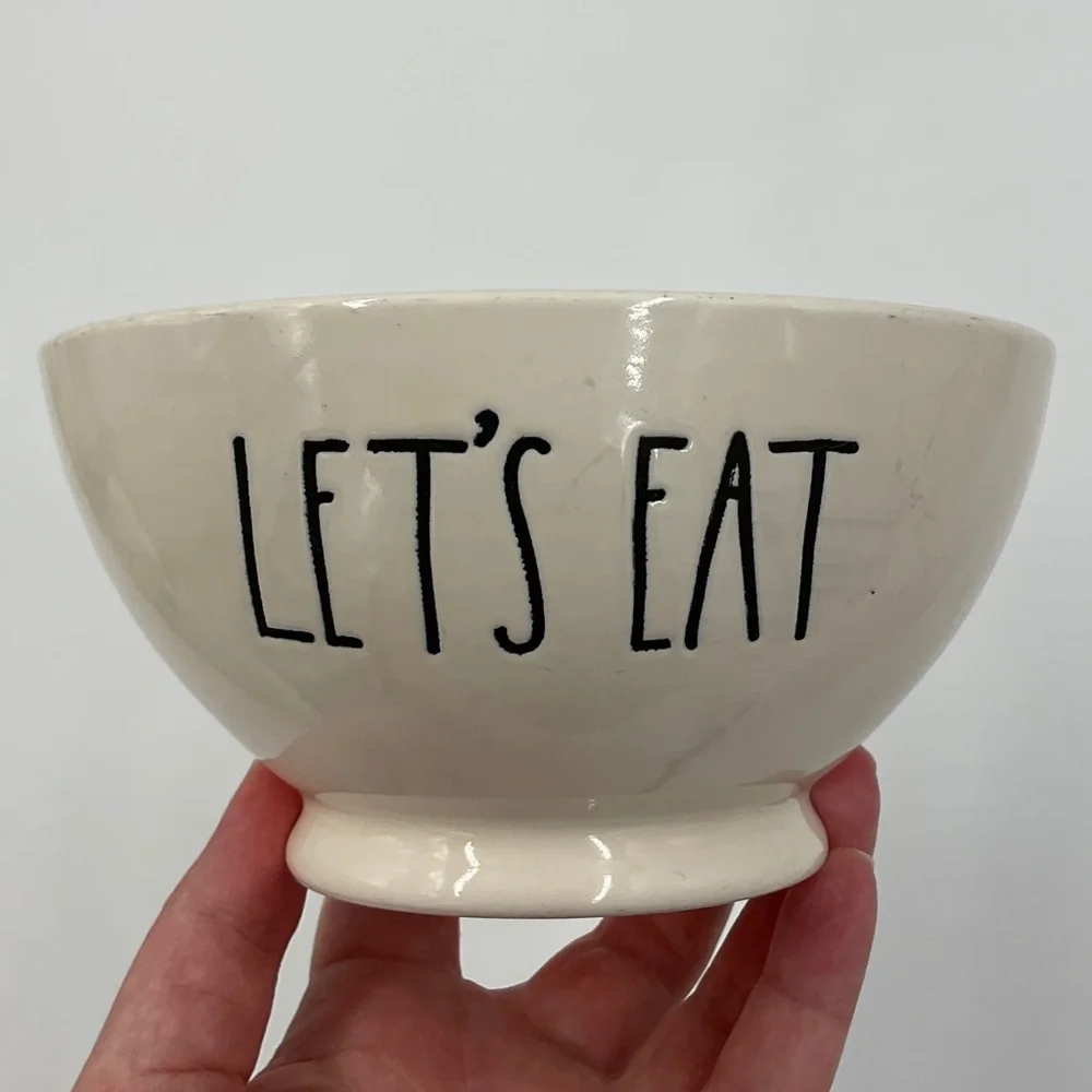 NWOT Rae Dunn by Magenta LET’S EAT Bowl for Cereal Ice Cream Soup or Snacks - Picture 3 of 14